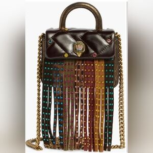 Kurt Geiger Handle Micro Kensington Fringe Crossbody Bag, NWT W/Dust Bag